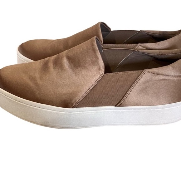 Vince Champagne Satin Warren 90s Y2K Slip-On Loafers - Picture 2 of 10